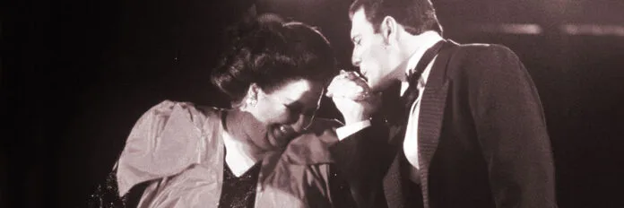 Freddie Mercury e Montserrat Caballé durante o projeto Barcelona em 1988