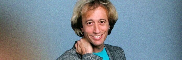 Robin Gibb em 1985 durante a divulgação do single 