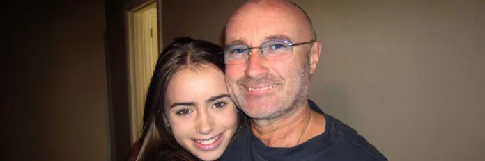 O segredo de Phil Collins e Lily Collins em foto juntos — ele escreveu